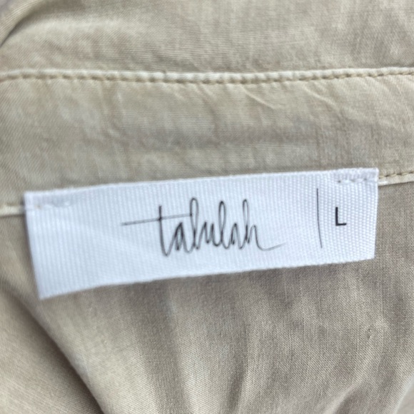 Talulah size large khaki tan colored short sleeve button down shirt - Picture 5 of 6